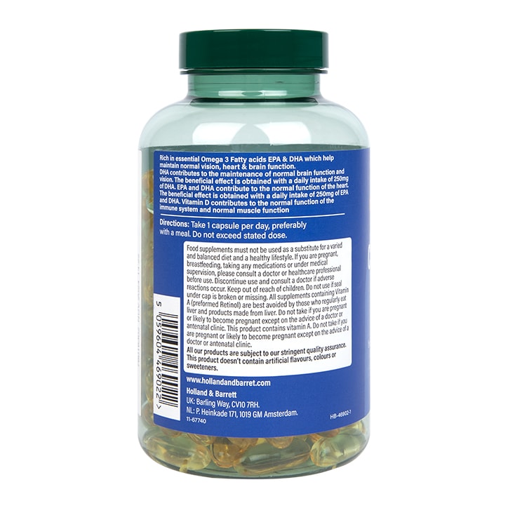 Holland & Barrett Pure Cod Liver Oil 1000mg 120 Capsules